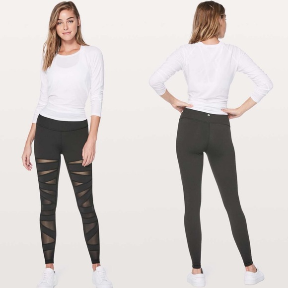 🍋  Lululemon Wunder Under High Rise Tech Mesh 28” - Picture 4 of 15